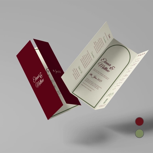 Show details for Merlot Moss - Gatefold Wedding Invite