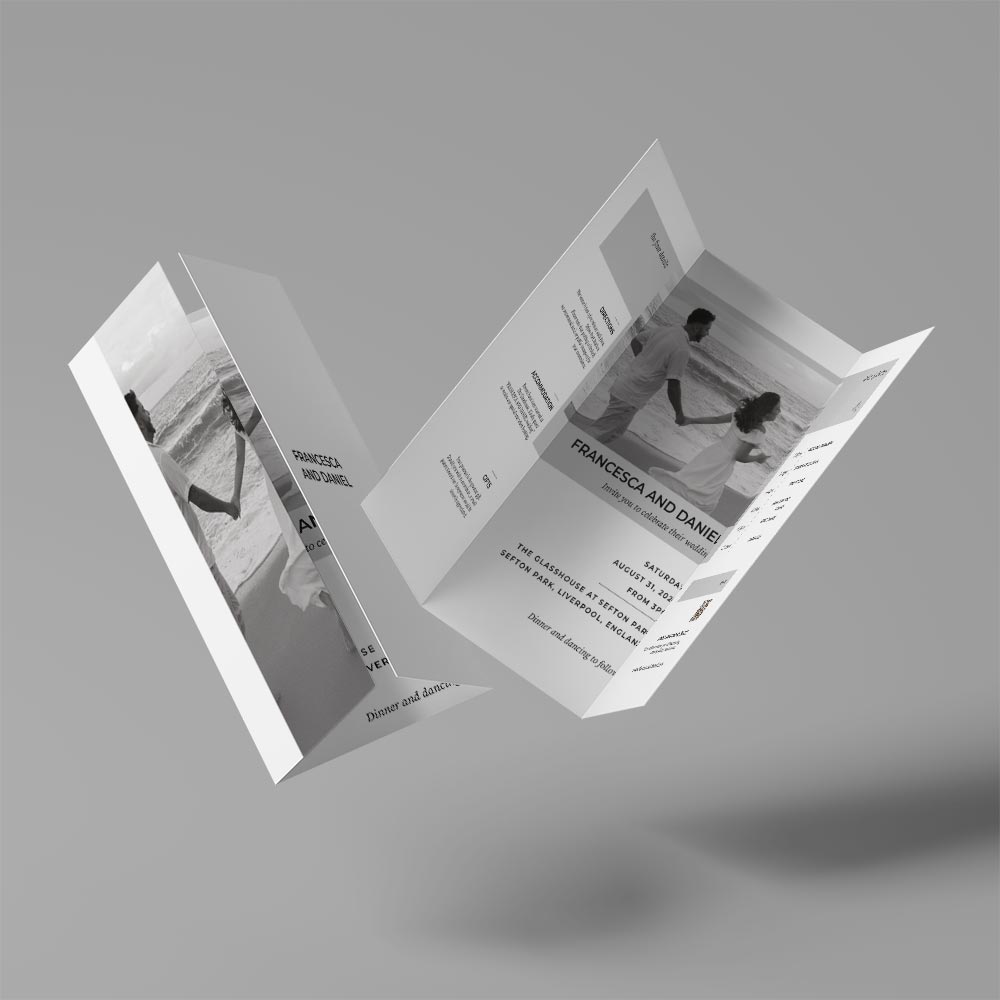 Show details for Monochrome Romance - Gatefold Wedding Invite