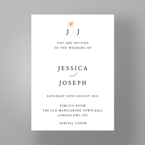 Show details for Golden Petals - Wedding Invite