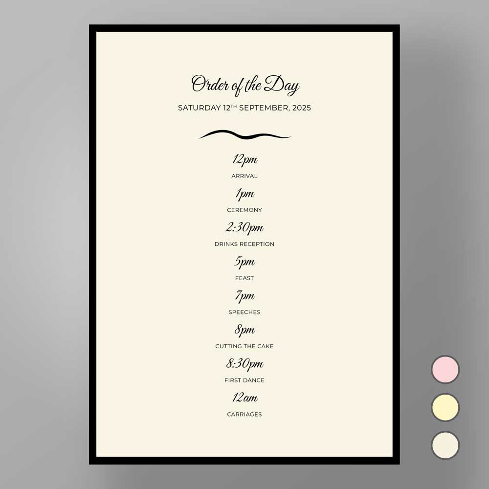 Show details for Mayfair Manor - Order of the day