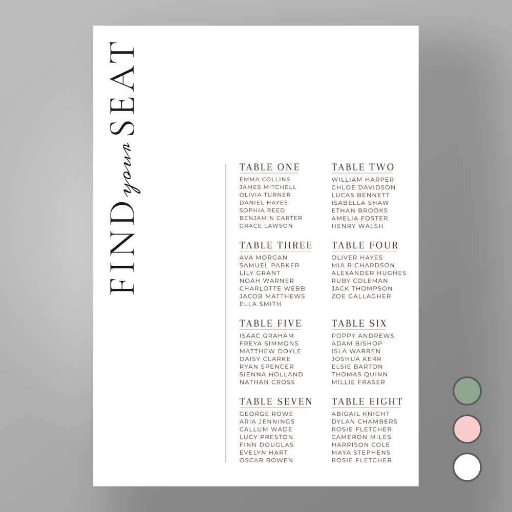 Show details for Kensington Edit - Table Plan