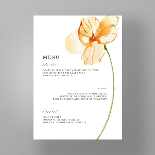 Show details for Golden Petals - Menus