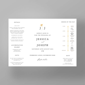 Show details for Golden Petals - Gatefold Wedding Invite