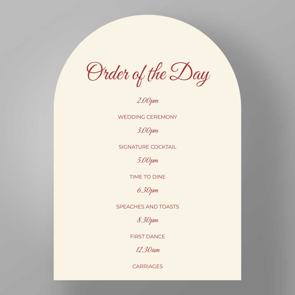Show details for Ruby Arch - Order of the day
