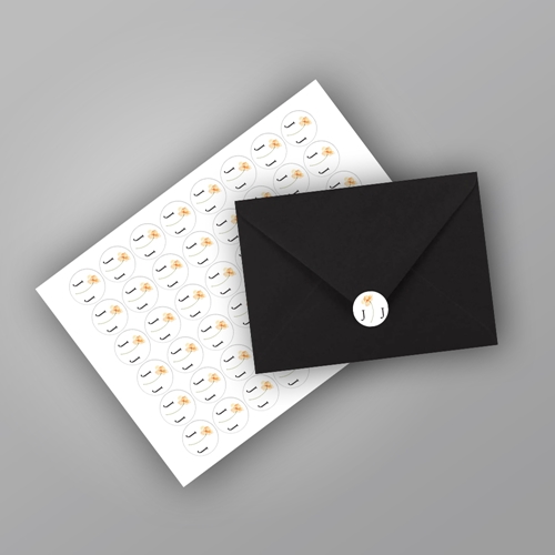 Show details for Golden Petals -  Envelope Seal Stickers