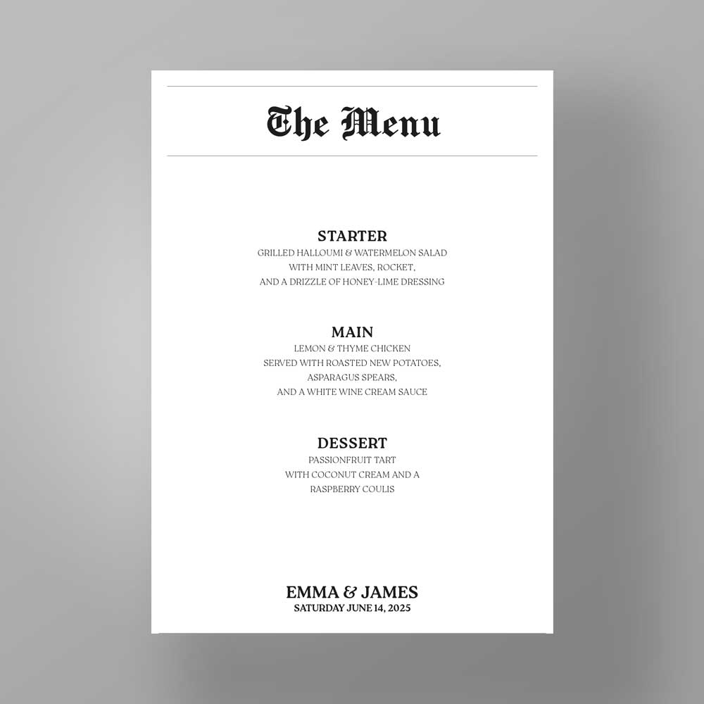 Show details for Headline Love - Menus