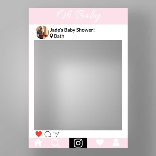 Show details for Baby Shower - Selfie Frame - Pink