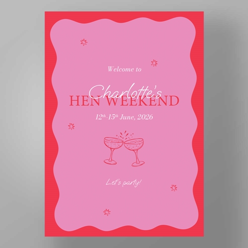 Show details for Groovy Pink - Hen Party Welcome Boards