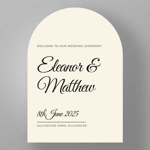 Show details for Ivory Arch - Welcome Board