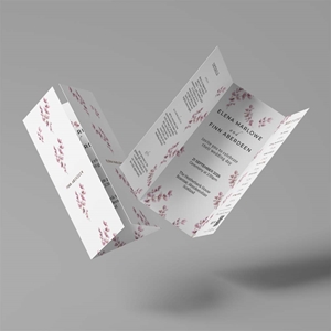 Show details for Blush Petals - Gatefold Wedding Invite