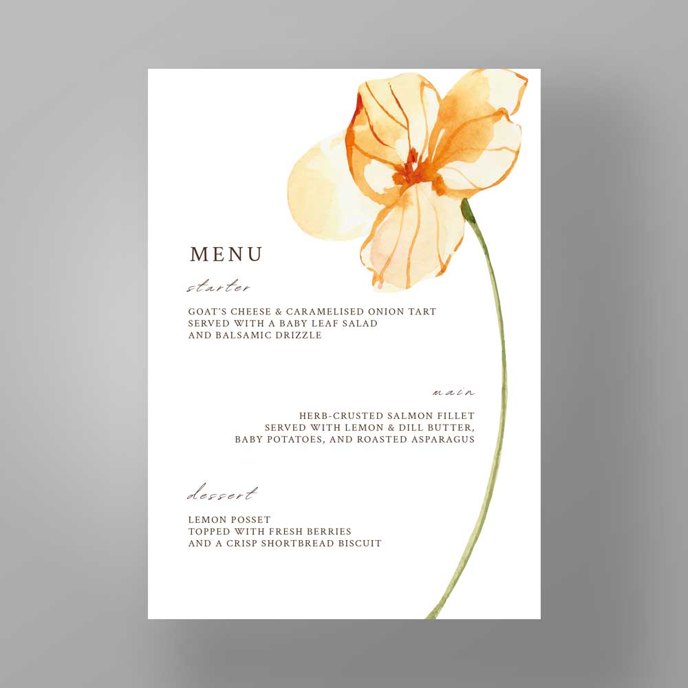 Show details for Golden Petals - Menus