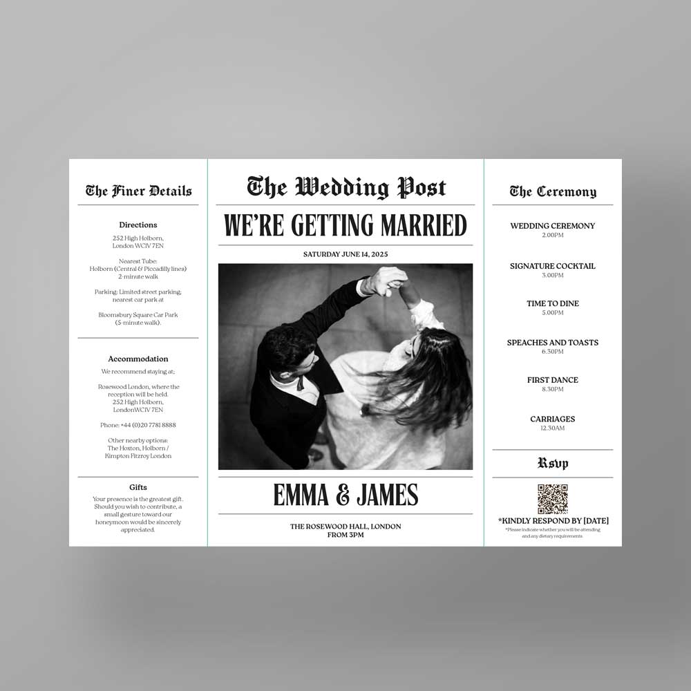 Show details for Headline Love - Gatefold Wedding Invite
