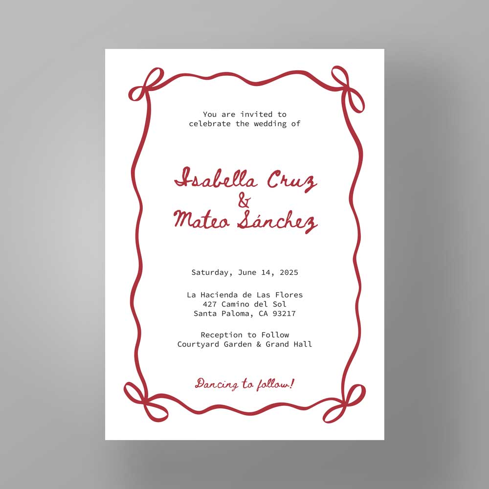 Show details for Bow Bliss - Wedding Invite