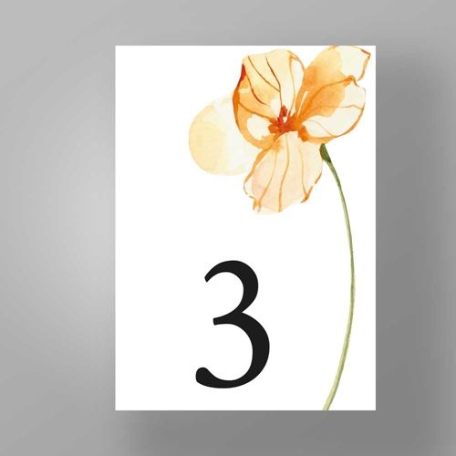 Show details for Golden Petals - Table Numbers