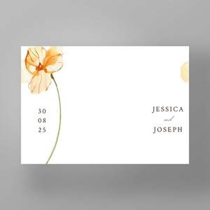 Show details for Golden Petals - Gatefold Wedding Invite