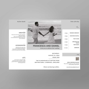 Show details for Monochrome Romance - Gatefold Wedding Invite