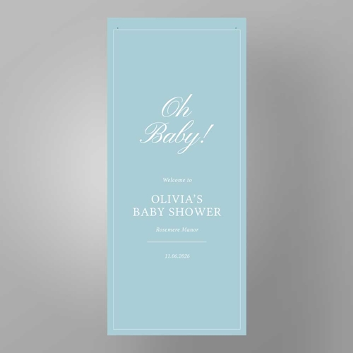 Show details for Oh Baby Baby Shower - Fabric Sign - Blue