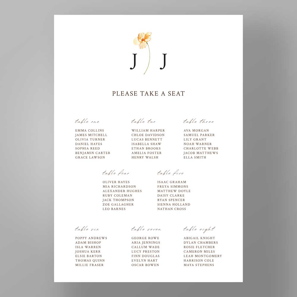 Show details for Golden Petals - Table Plan