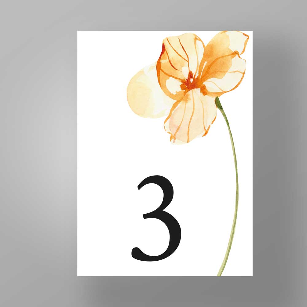 Show details for Golden Petals - Table Numbers
