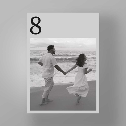 Show details for Monochrome Romance - Table Numbers