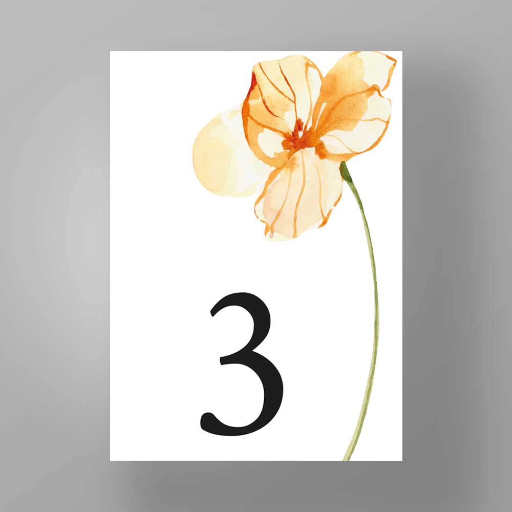 Show details for Golden Petals - Table Numbers