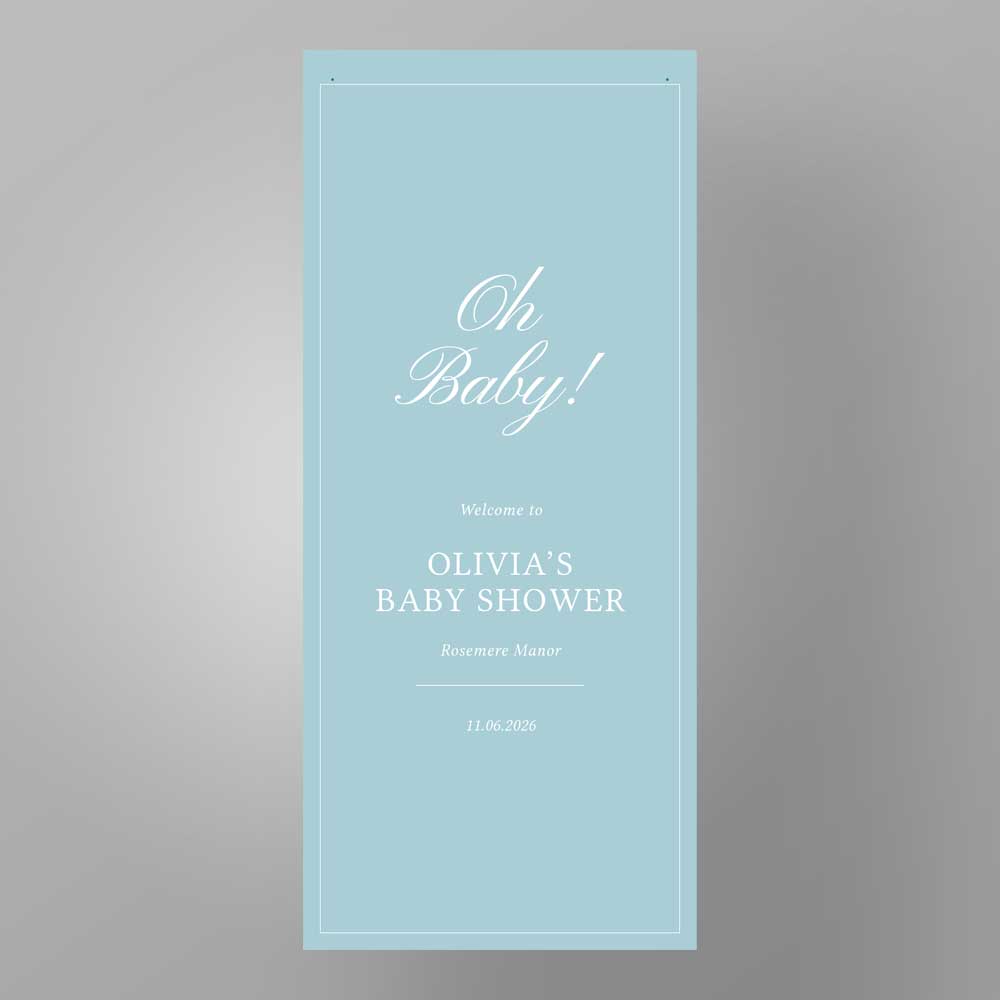 Show details for Oh Baby Baby Shower - Fabric Sign - Blue