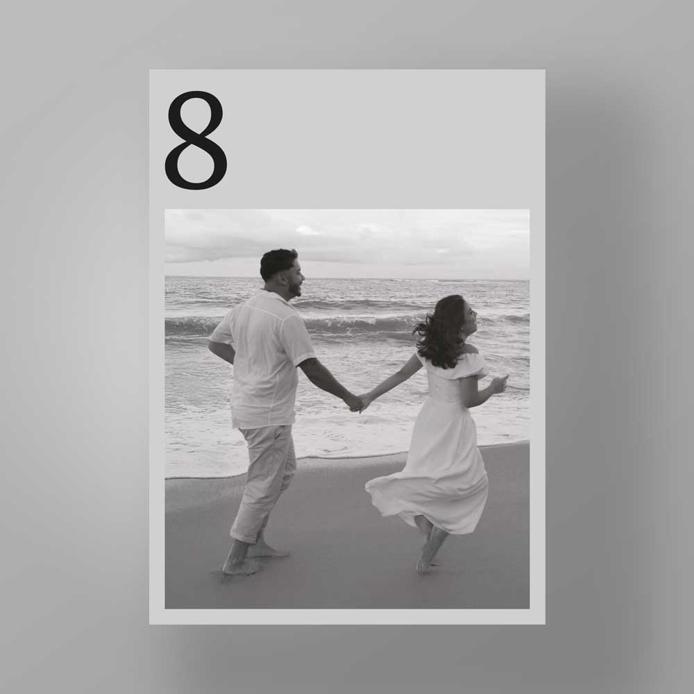 Show details for Monochrome Romance - Table Numbers