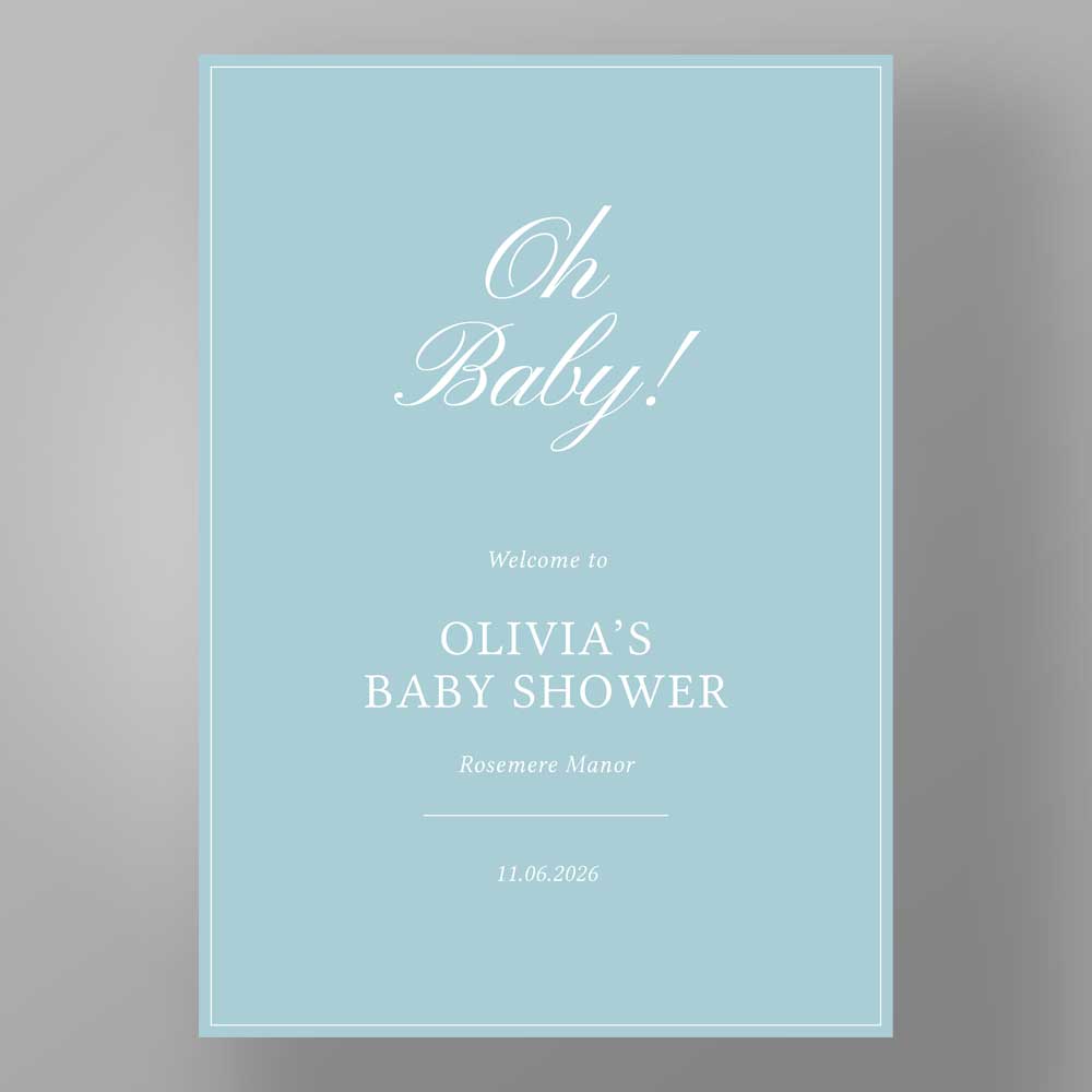 Show details for Oh Baby Baby Shower - Welcome Board - Blue
