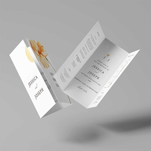 Show details for Golden Petals - Gatefold Wedding Invite