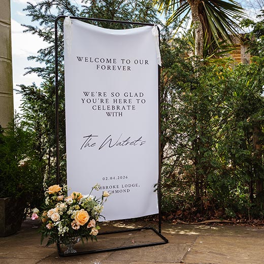 The Watrets Welcome Fabric Sign