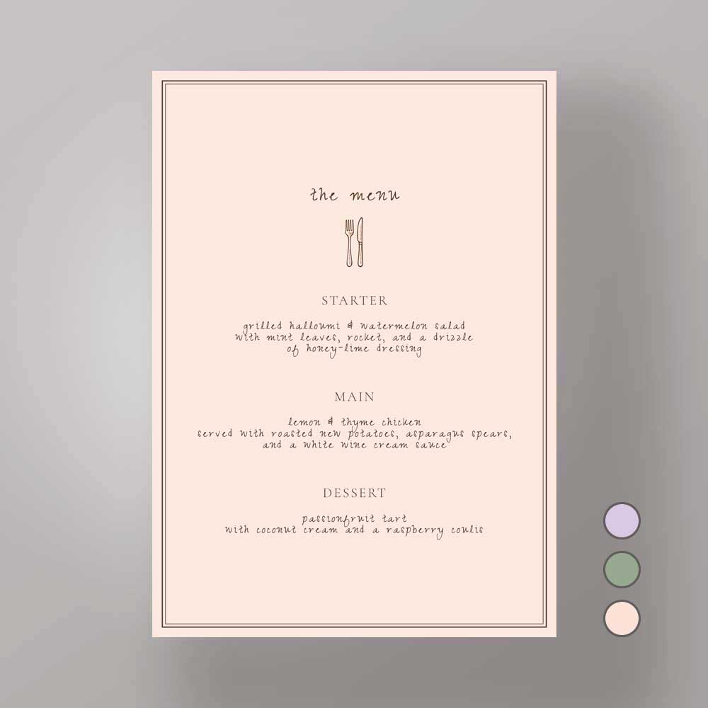 Show details for Soho Soirée - Menus