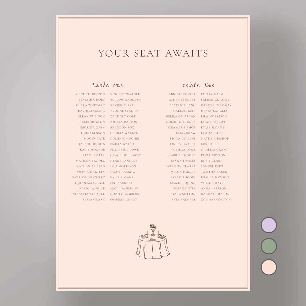 Show details for Soho Soirée - Table Plan