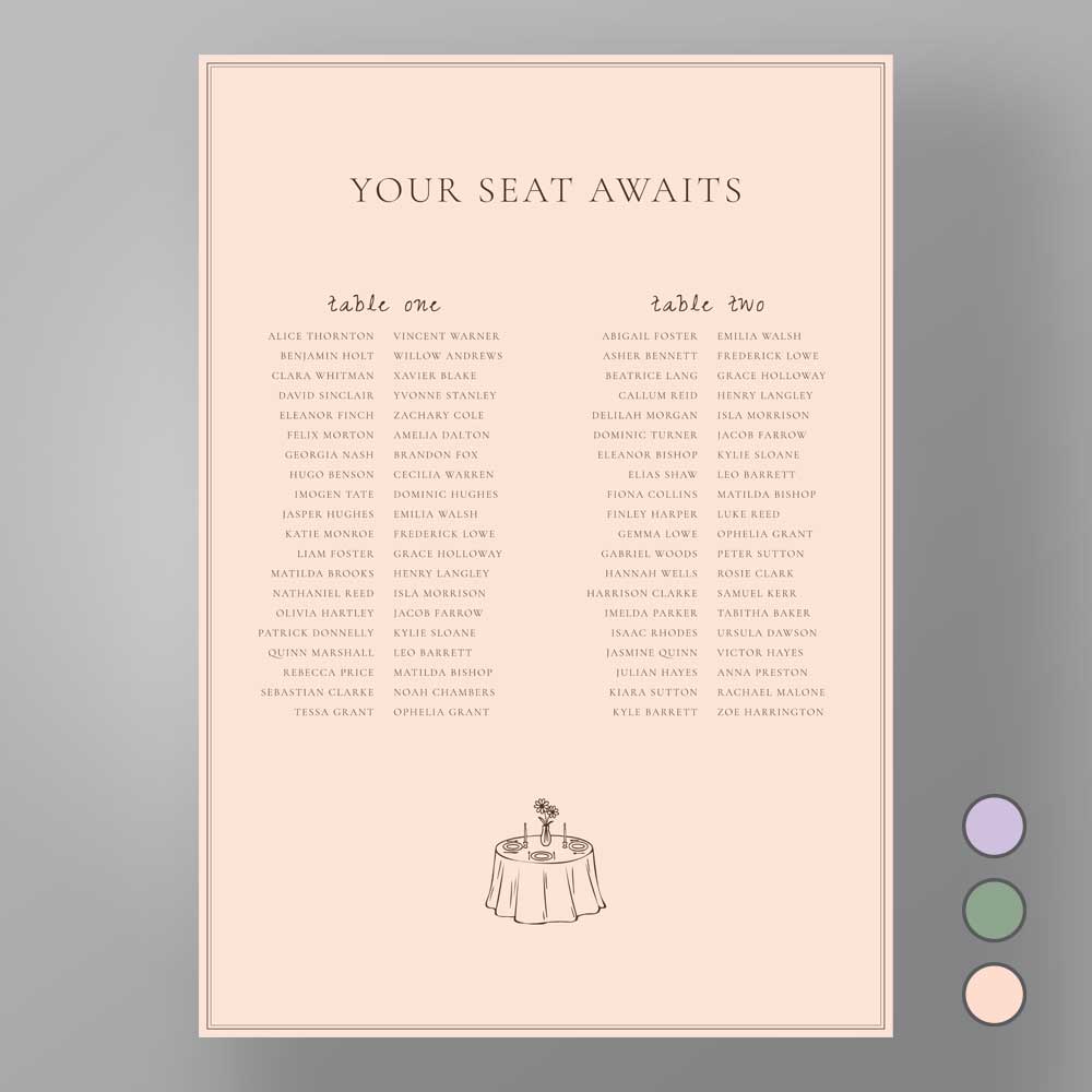 Show details for Soho Soirée - Table Plan