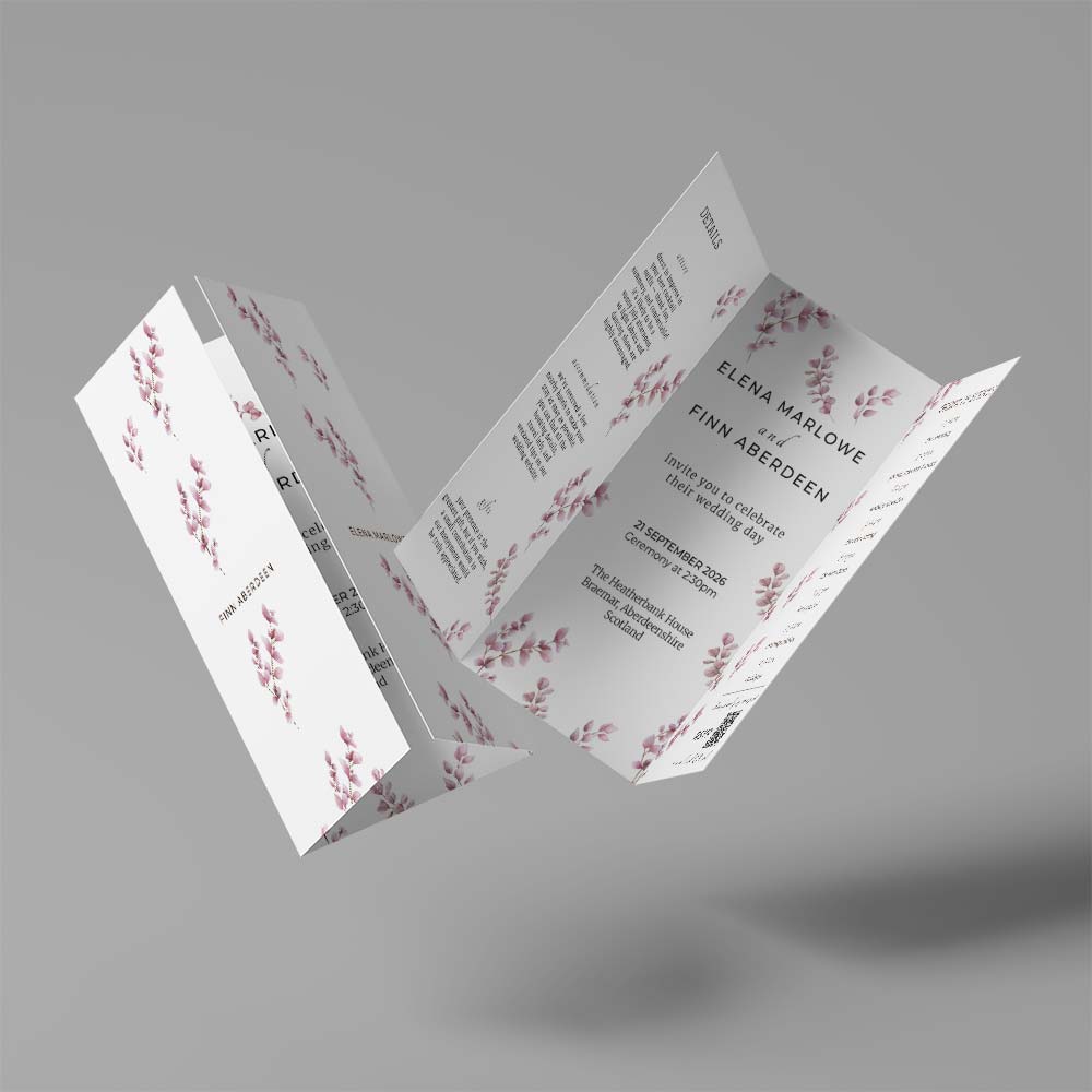 Show details for Blush Petals - Gatefold Wedding Invite