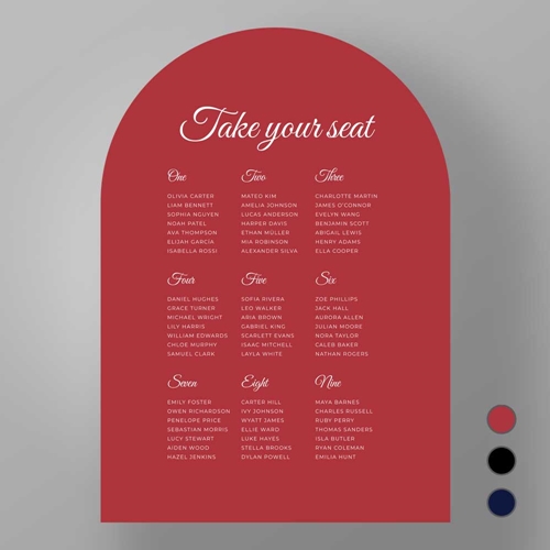 Show details for Modern Archway - Table Plan