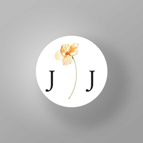 Show details for Golden Petals -  Envelope Seal Stickers