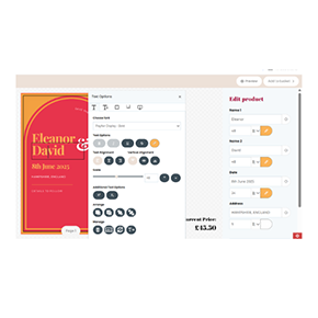 Product canvas customise instantly