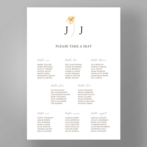 Show details for Golden Petals - Table Plan