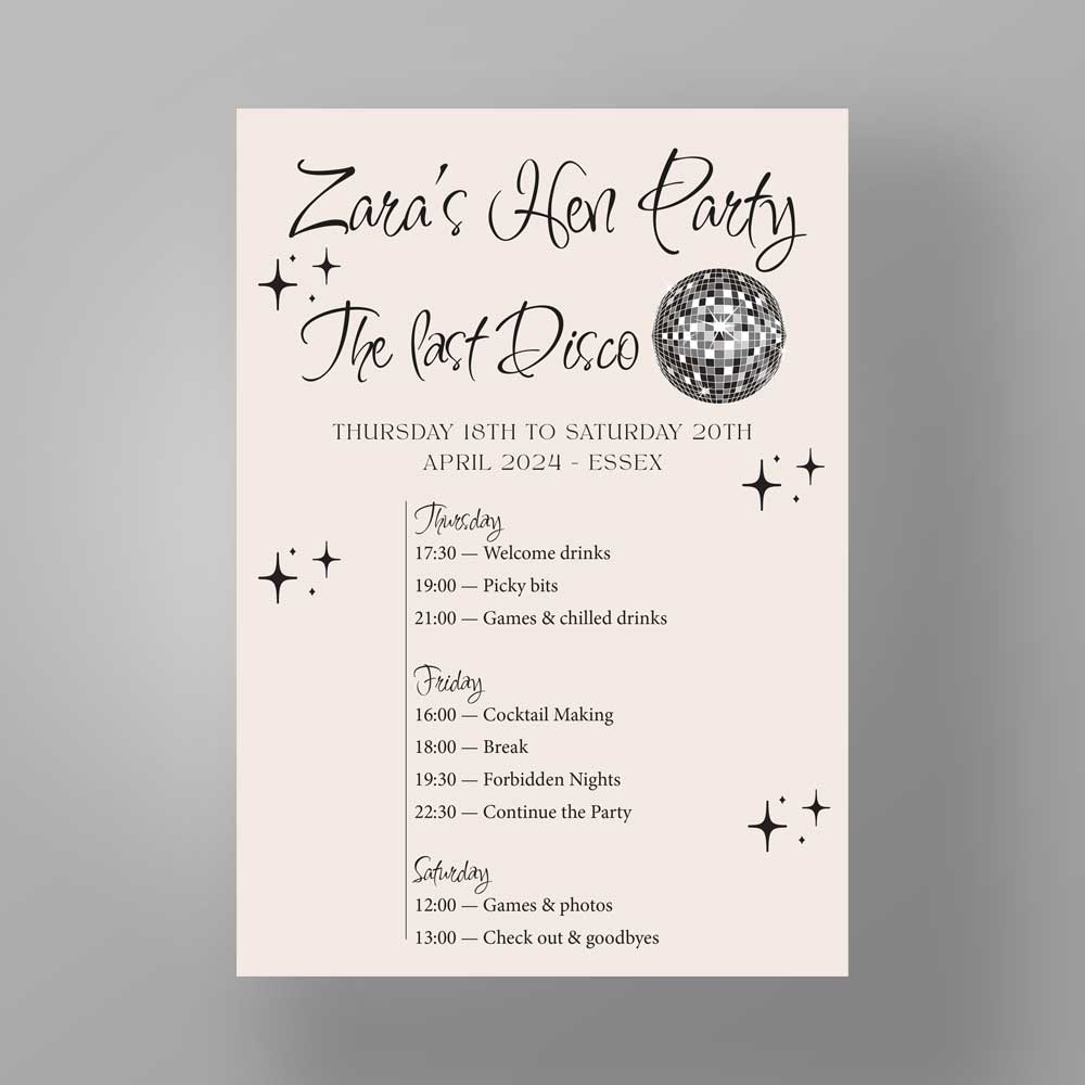 Show details for The Last Disco - Hen Party Itinerary