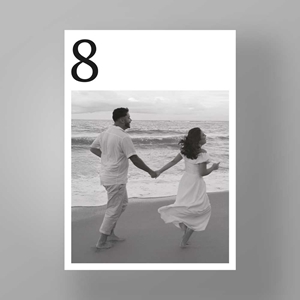 Show details for Monochrome Romance - Table Numbers