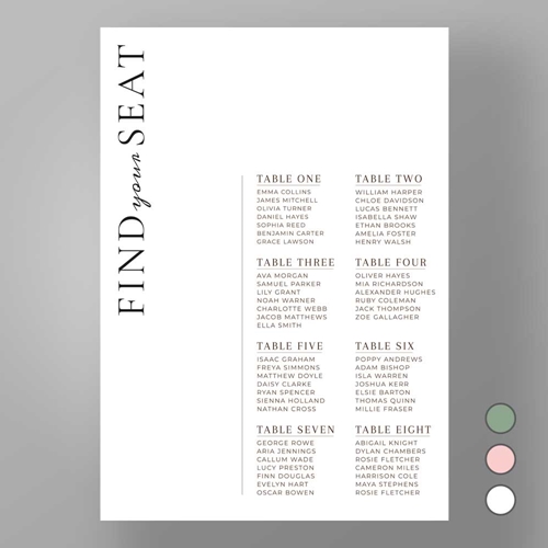 Show details for Kensington Edit - Table Plan