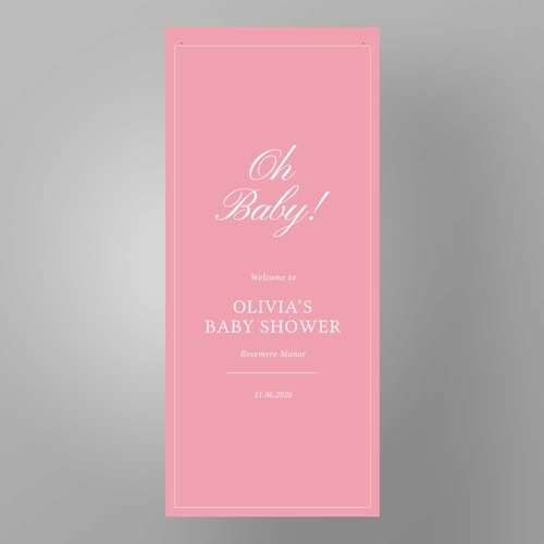 Show details for Oh Baby Baby Shower - Fabric Sign - Pink