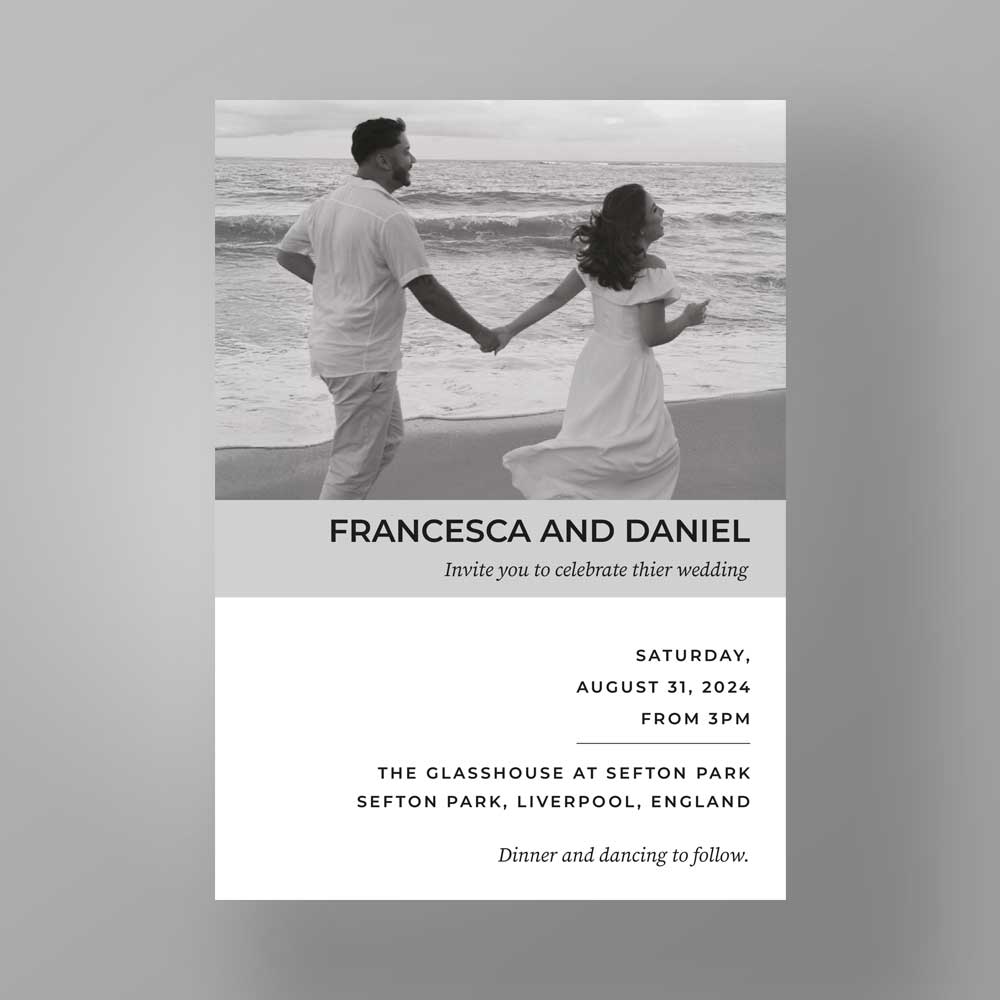 Show details for Monochrome Romance - Wedding Invite