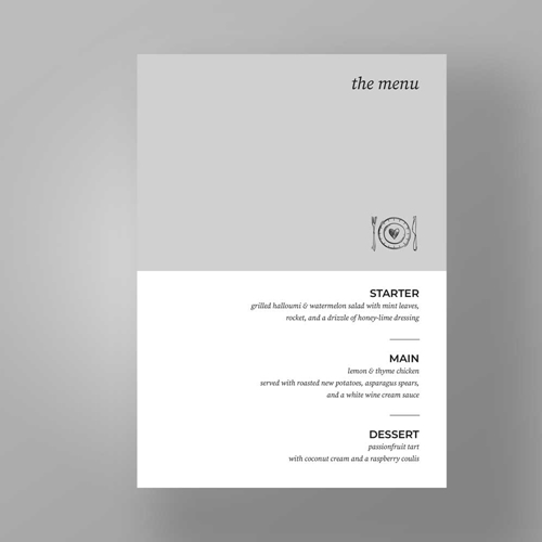 Show details for Monochrome Romance - Menus