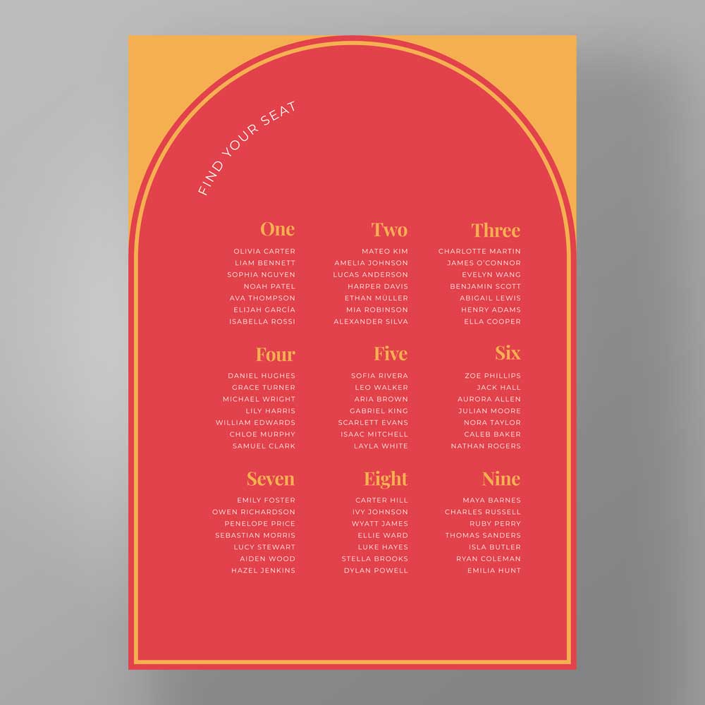 Show details for Carnaby Pop - Table Plan