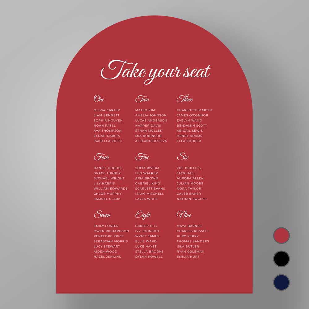 Show details for Modern Archway - Table Plan