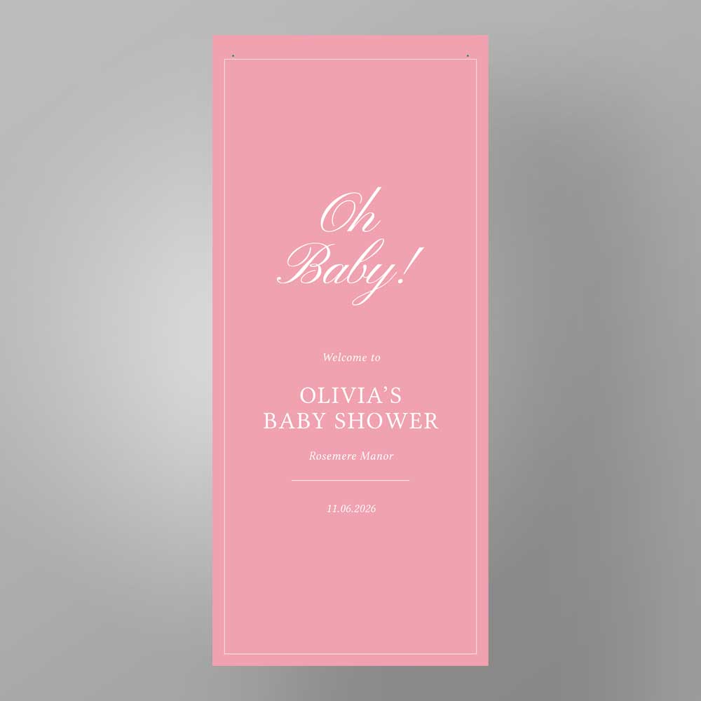Show details for Oh Baby Baby Shower - Fabric Sign - Pink