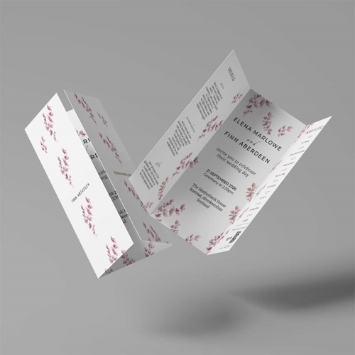 Show details for Blush Petals - Gatefold Wedding Invite