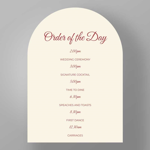 Show details for Ruby Arch - Order of the day