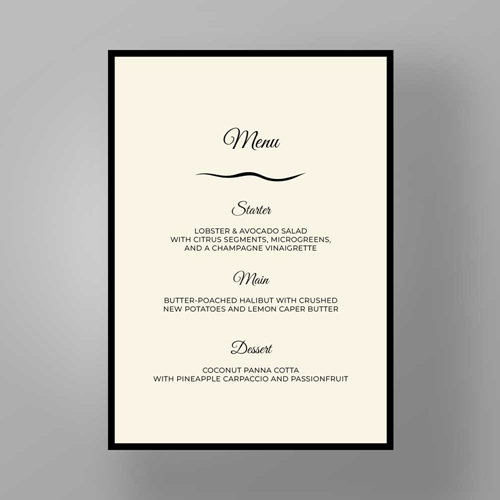 Show details for Mayfair Manor - Menus